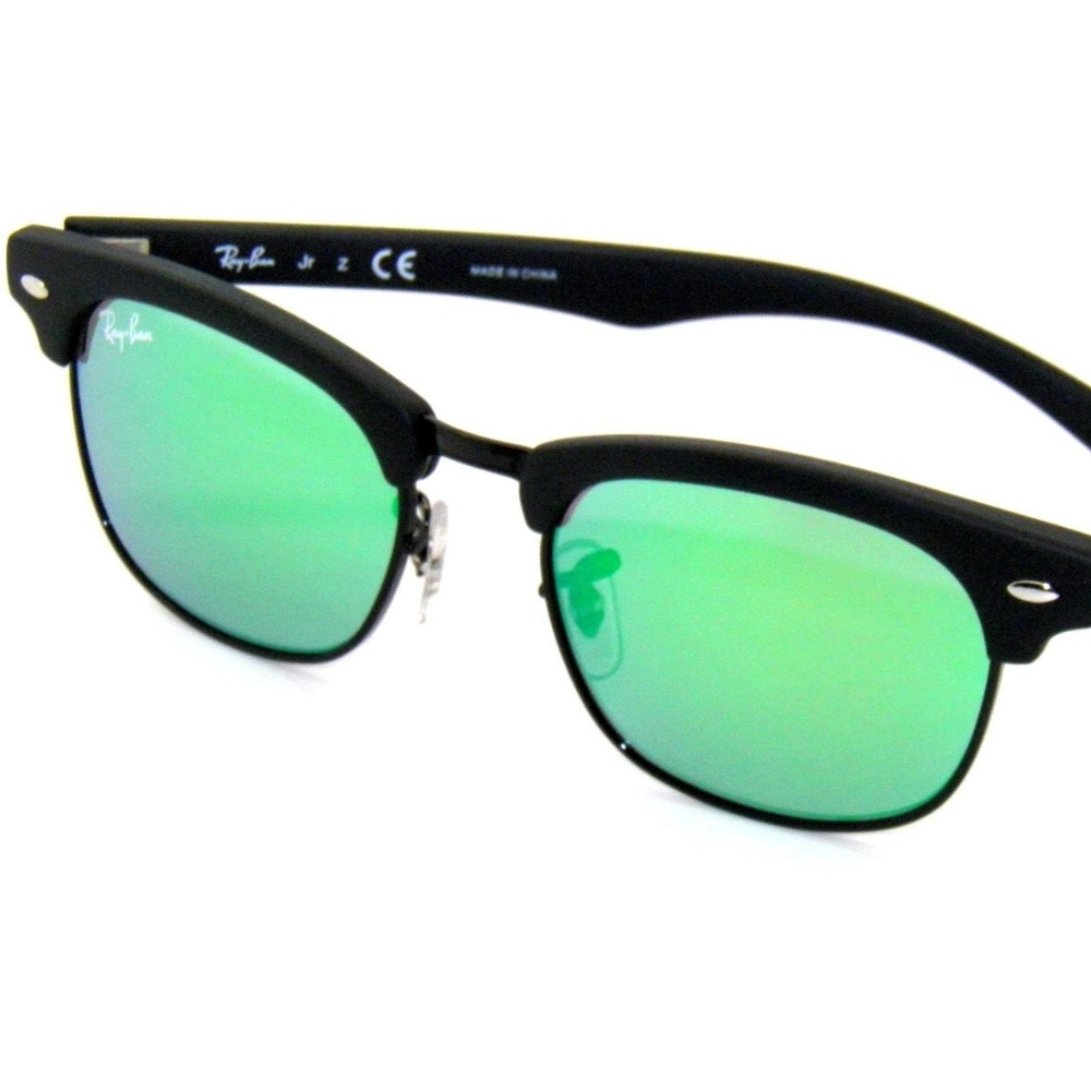 Ray Ban Kids Sunglasses RJ9050S 100S3R Matte Black Green Mirror JR 9050